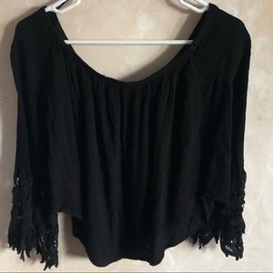 Black off the shoulder flowy blouse